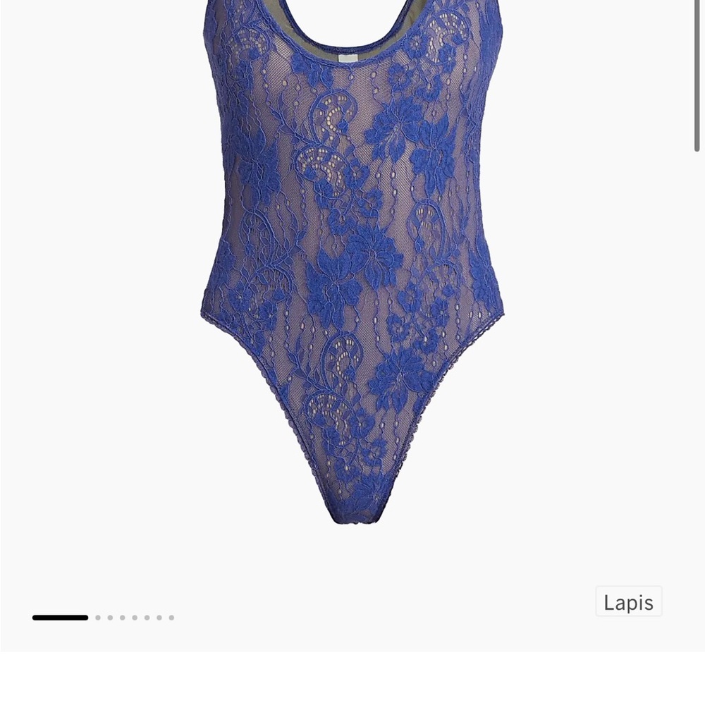 Zimmermann Lace Scoopneck Sleeveless Bodysuit In Lapis
